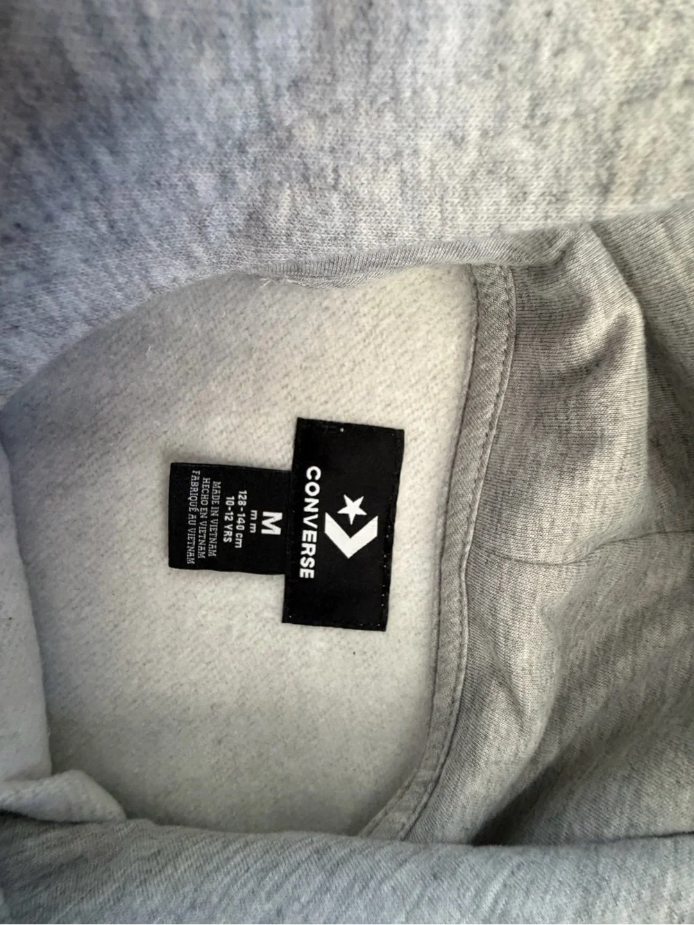 Converse Girls' Gray Hoodie with Pink Metallic Graphic, M